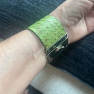 Great Color For todays fashion  -  Python Snake Skin Cuff Bracelet 7" x 1 1/2"